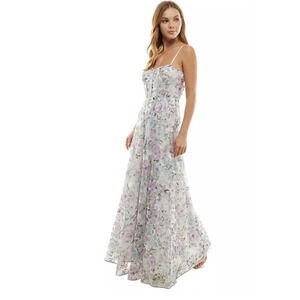 Trixxi Juniors' Floral-Embroidered Corset Gown, Lavenderflo, Size 5, MSRP: 179$